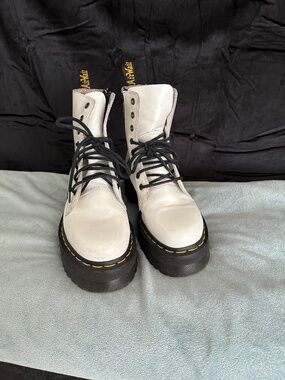 Dr Martens , Jadon white platform boots, women’s size 7, men’s size 6